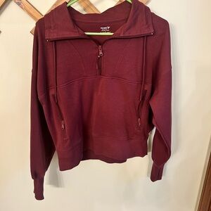 Old Navy Burgundy Quarter-Zip Sweatshirt